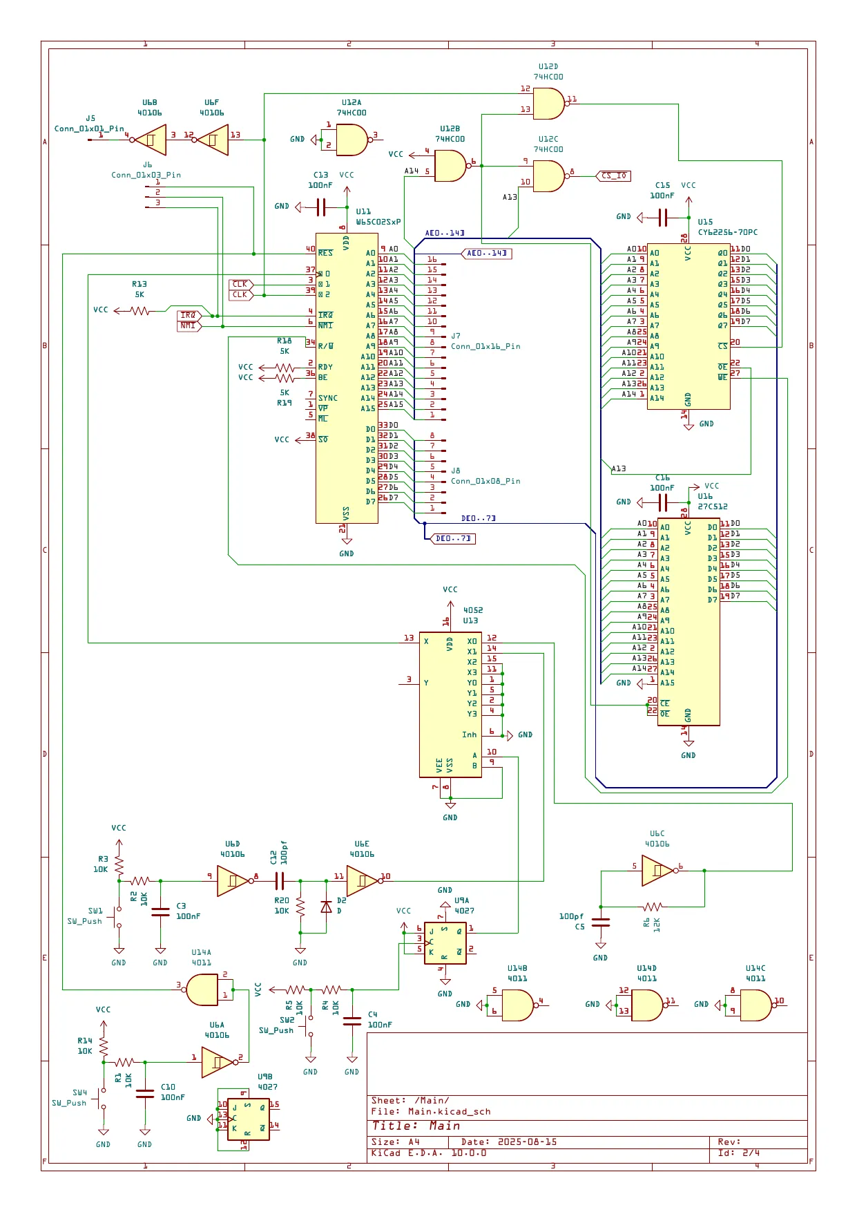 65C02 SBC schematic